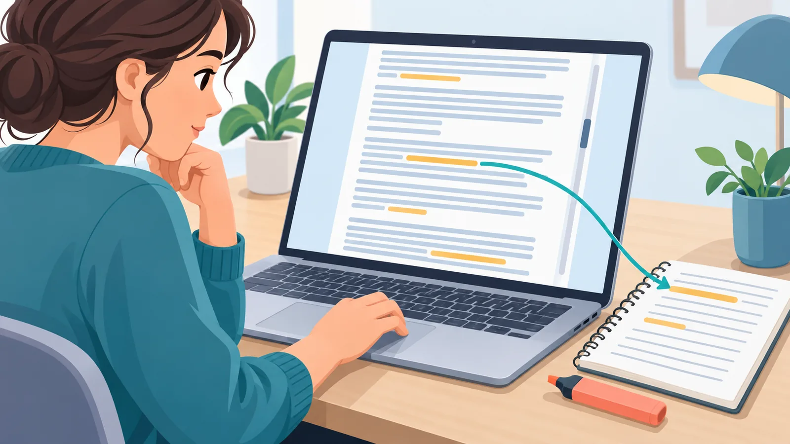 Persona leyendo con atención las condiciones de licencia