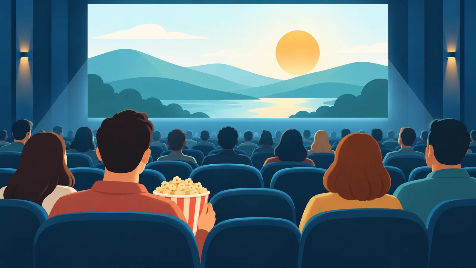 Público viendo una película en una sala de cine