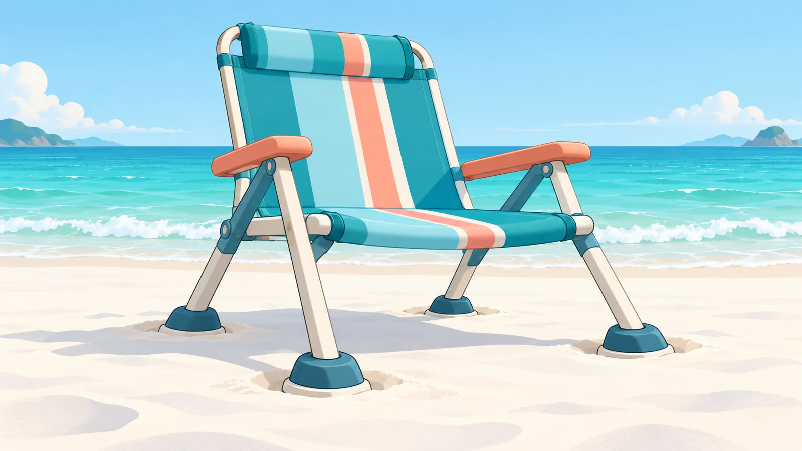 Silla de playa estable sobre arena blanda