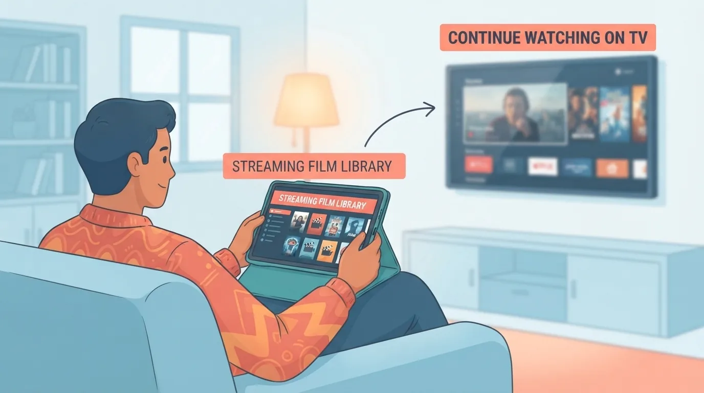 Taong nanonood ng pelikula sa streaming sa bahay