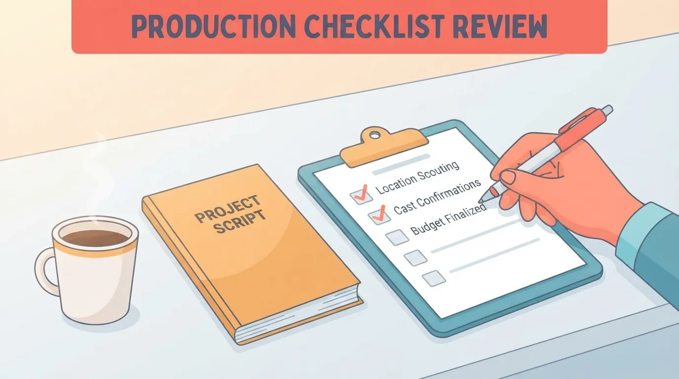 Kamay na nagmamarka ng checklist bago pondohan ang pelikula