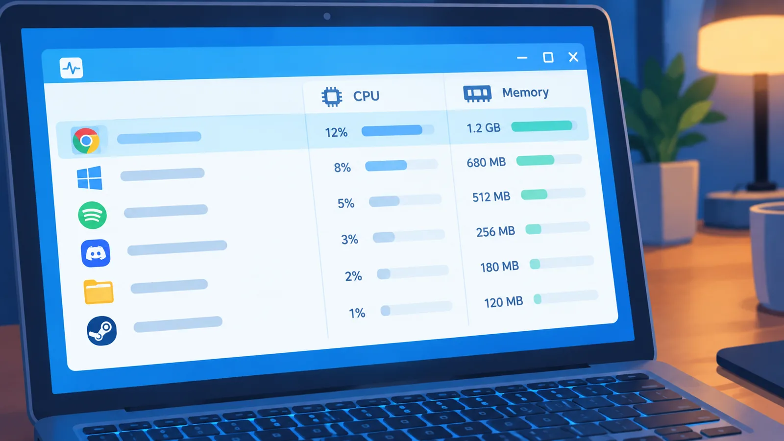 Task Manager na nagpapakita ng mga tumatakbong program