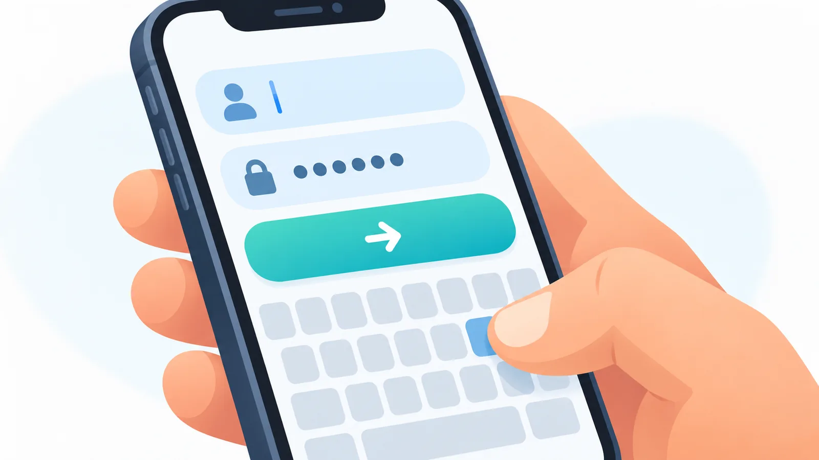 Hinlalaking pinupunan ang sign-in form sa iPhone