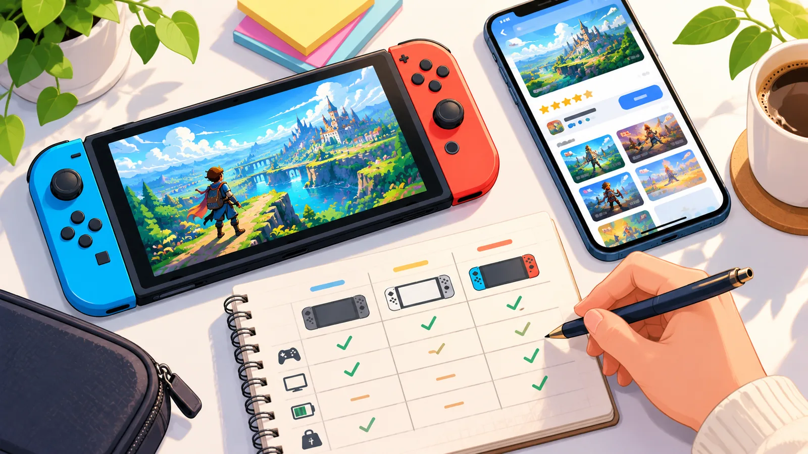 Ilang handheld at gamit na magkakatabi para sa paghahambing