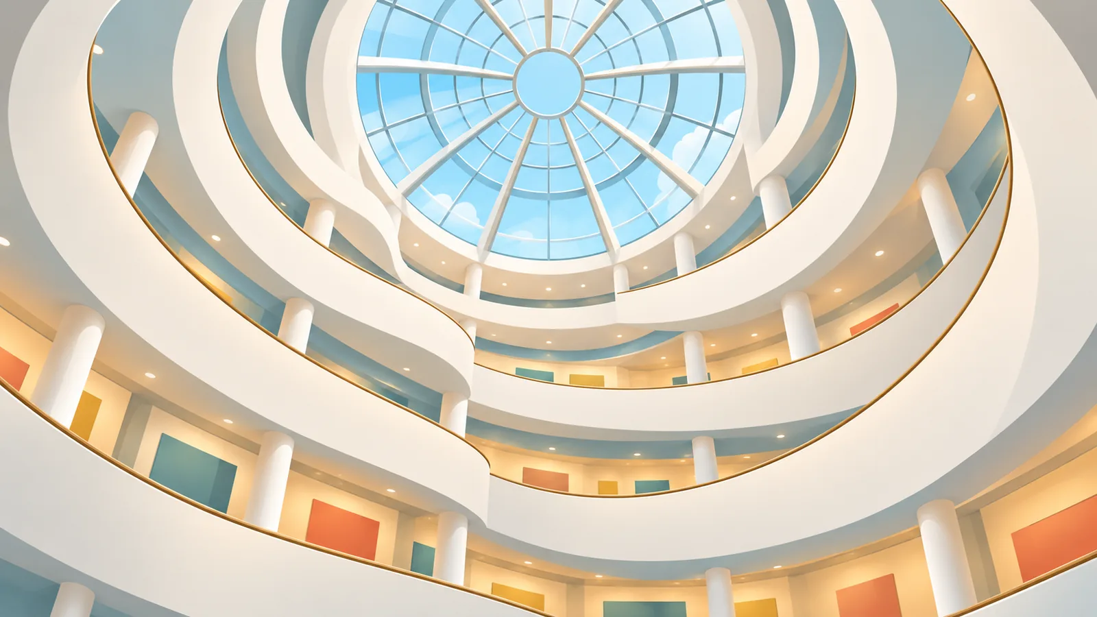 Paikot na rampa sa loob ng Guggenheim Museum