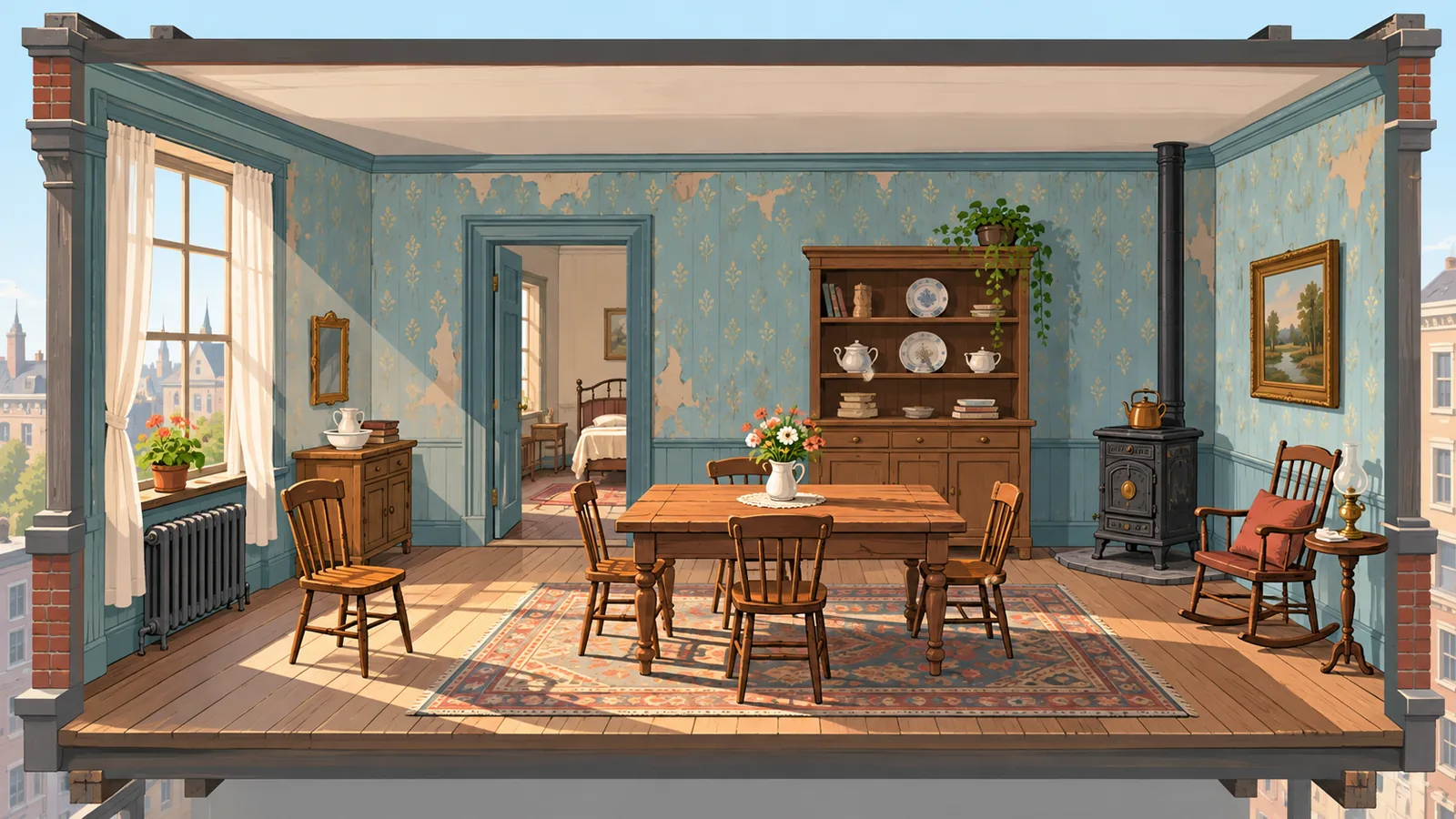 Naibalik na lumang apartment sa Tenement Museum