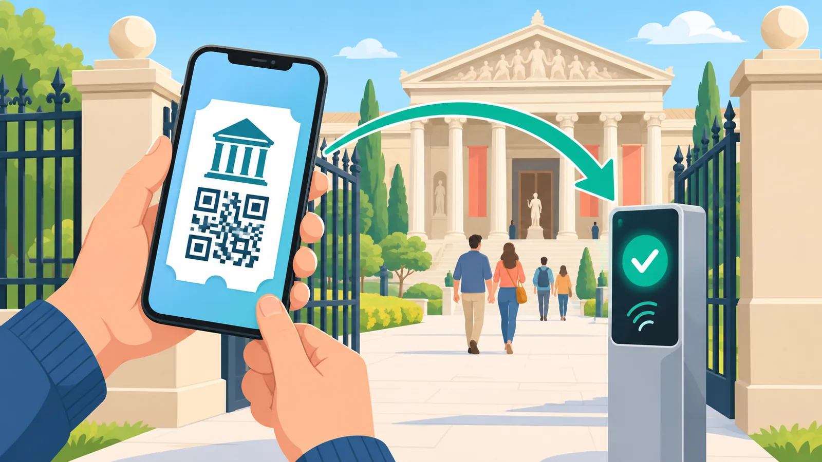 Digital na tiket sa museo sa smartphone