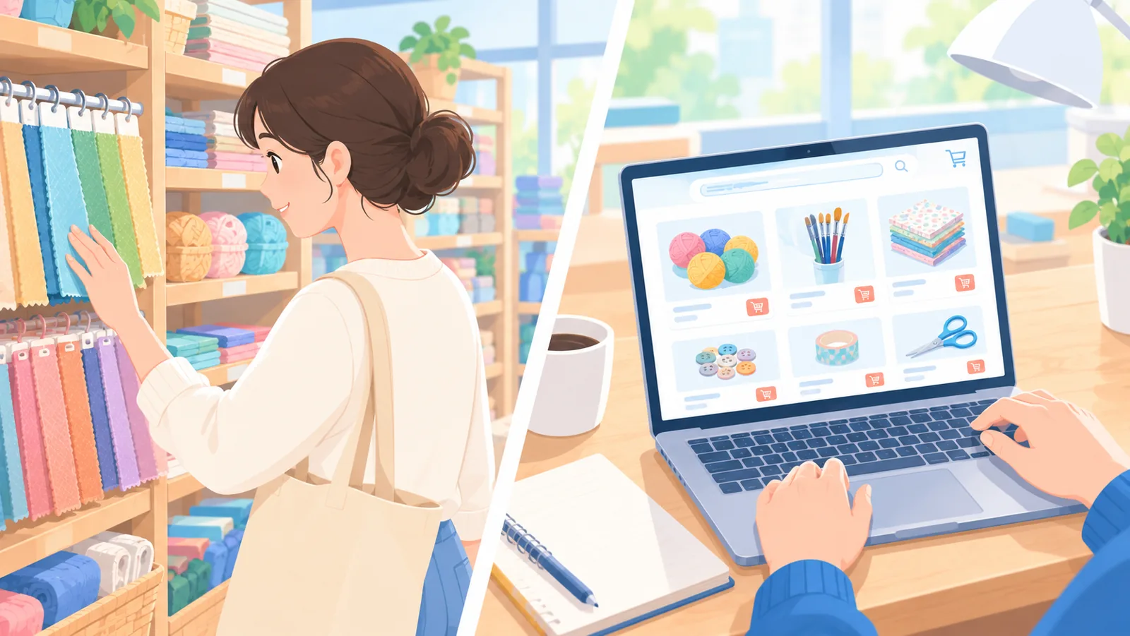 Paghahambing ng pamimili sa pisikal na tindahan at online