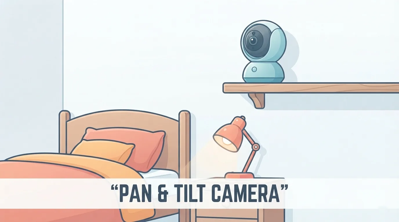 Pan at tilt na camera sa kuwarto ng bata