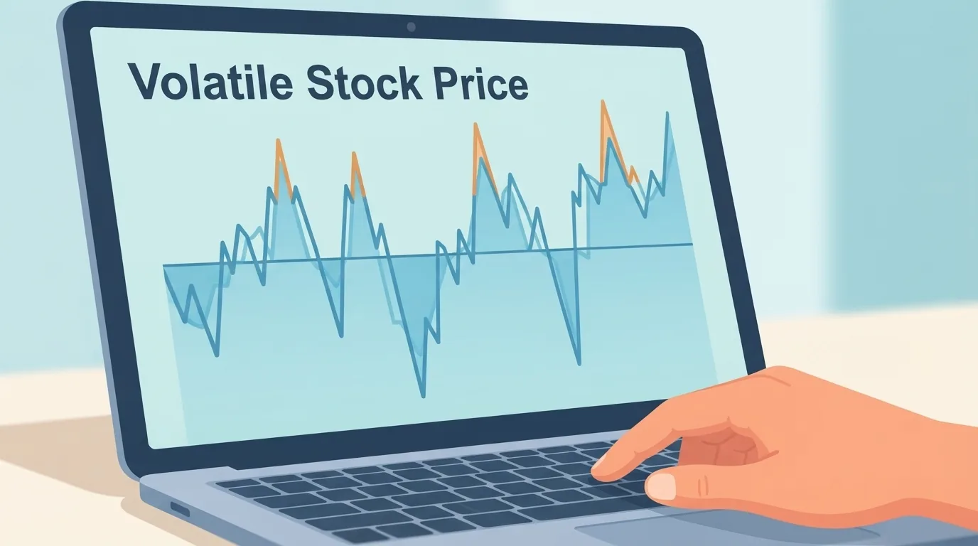 Grap ng presyo ng stock na tumataas at bumababa sa screen