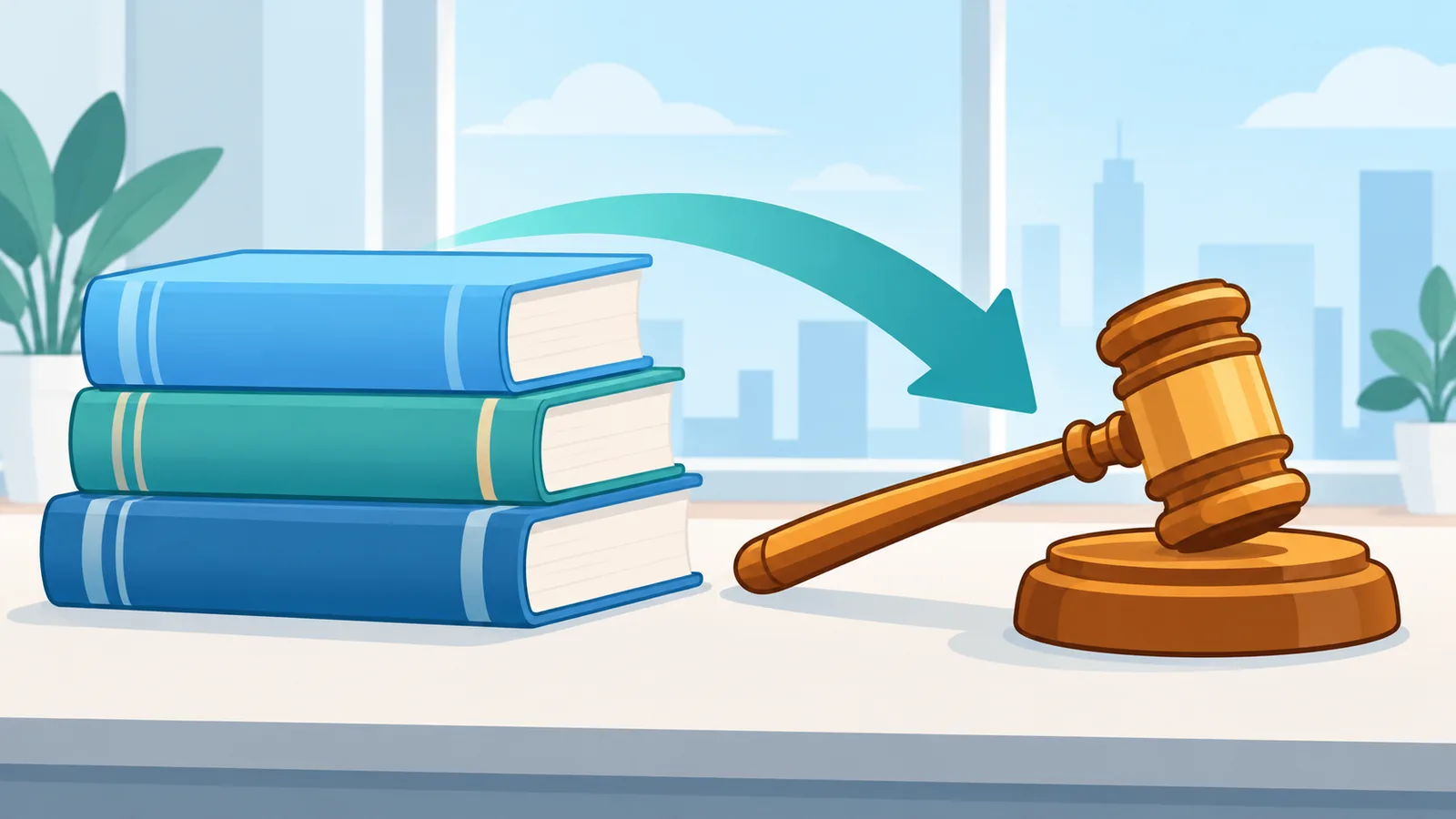 Mga aklat-batas at gavel sa mesa ng opisina