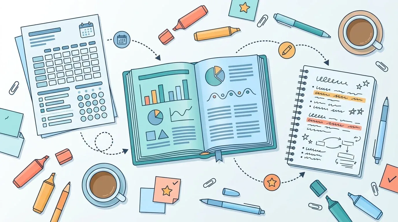 Estudyante ng law school na gumagawa ng outline sa library