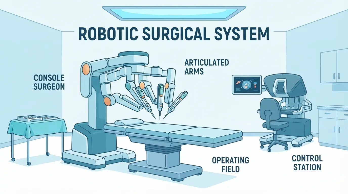 Robotic na kagamitang pang-operasyon sa ospital