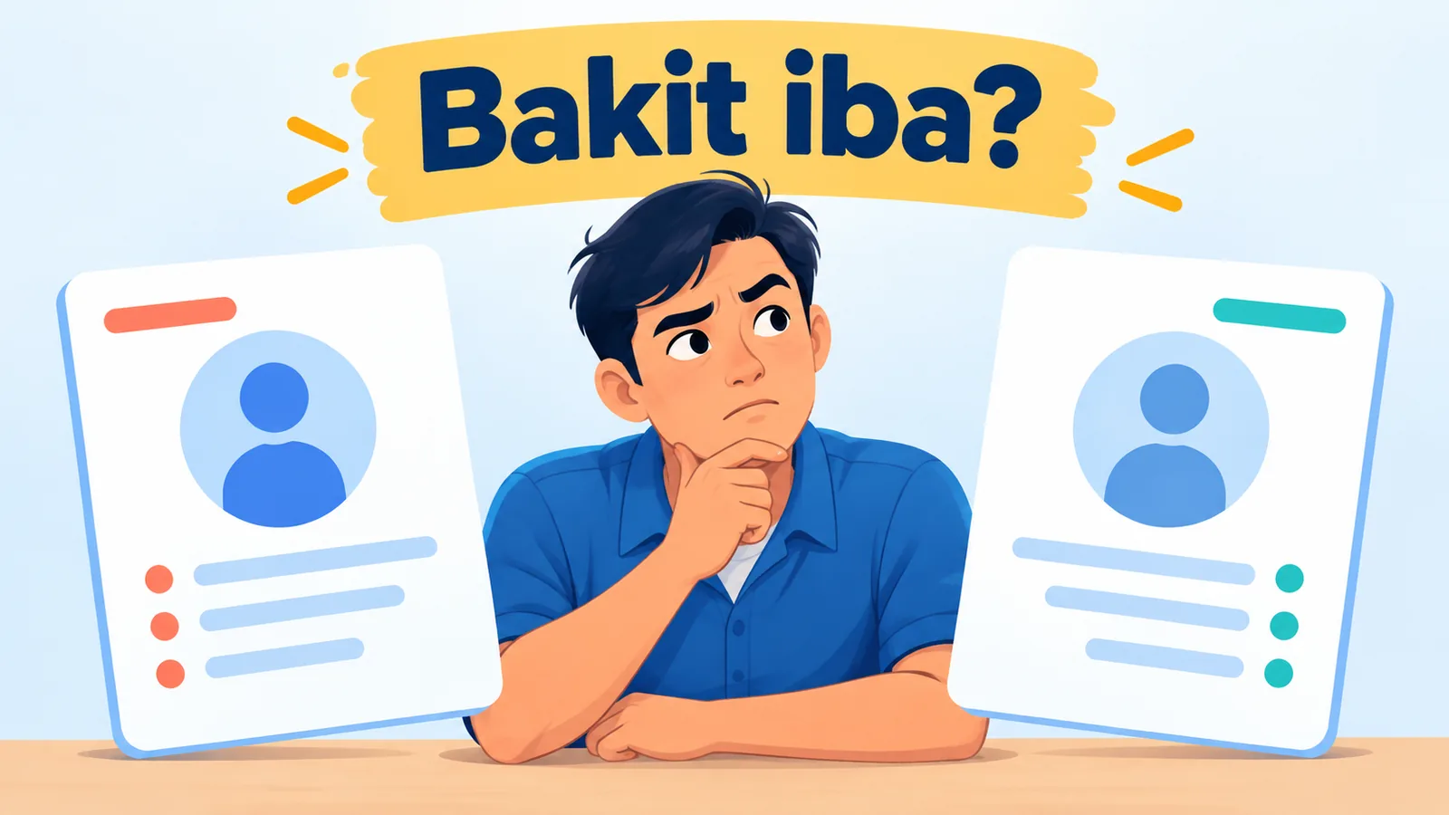 Taong nagtataka kung bakit magkaiba ang dalawang paglalarawang may parehong pangunahing uri.