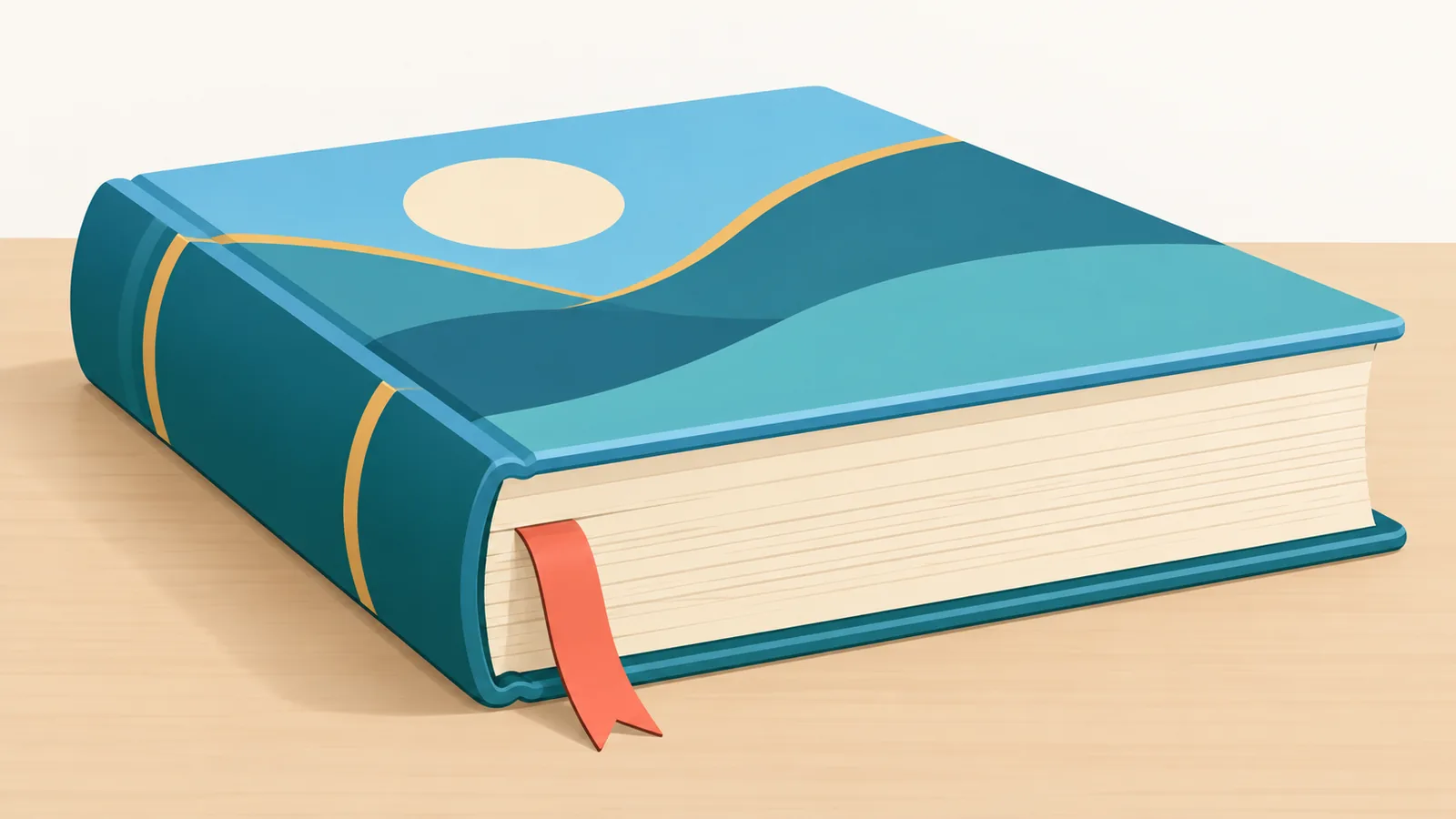 Makapal na hardcover na antolohiya sa mesa