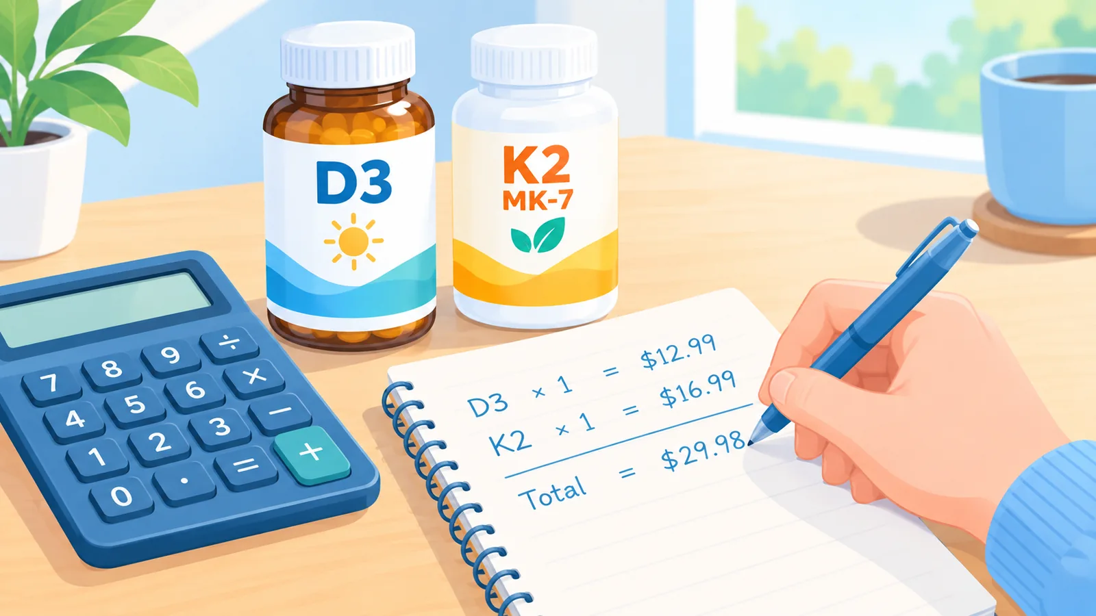 Pagkalkula ng presyo bawat serving sa kuwaderno gamit ang calculator