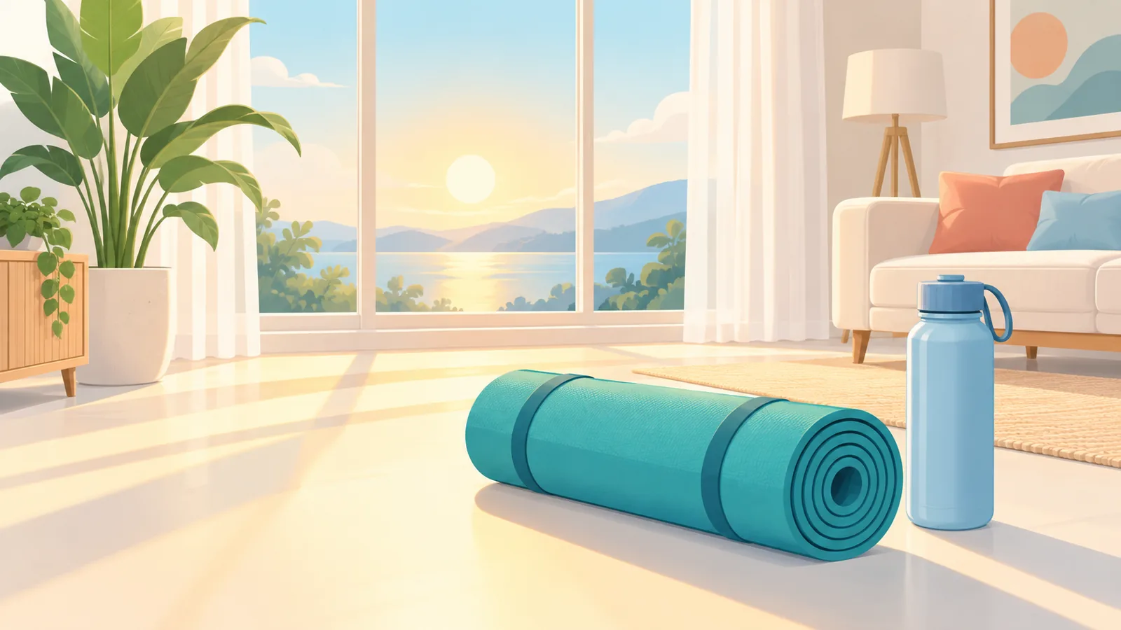 Yoga mat at bote ng tubig bilang regalong pang-wellness