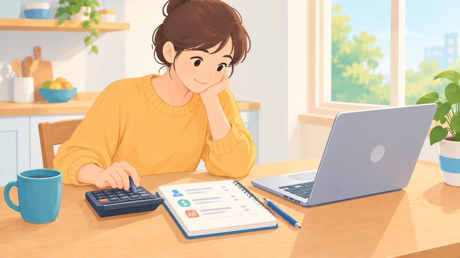 Taong maingat na sinusuri ang alok online habang nagsusulat ng mga babala