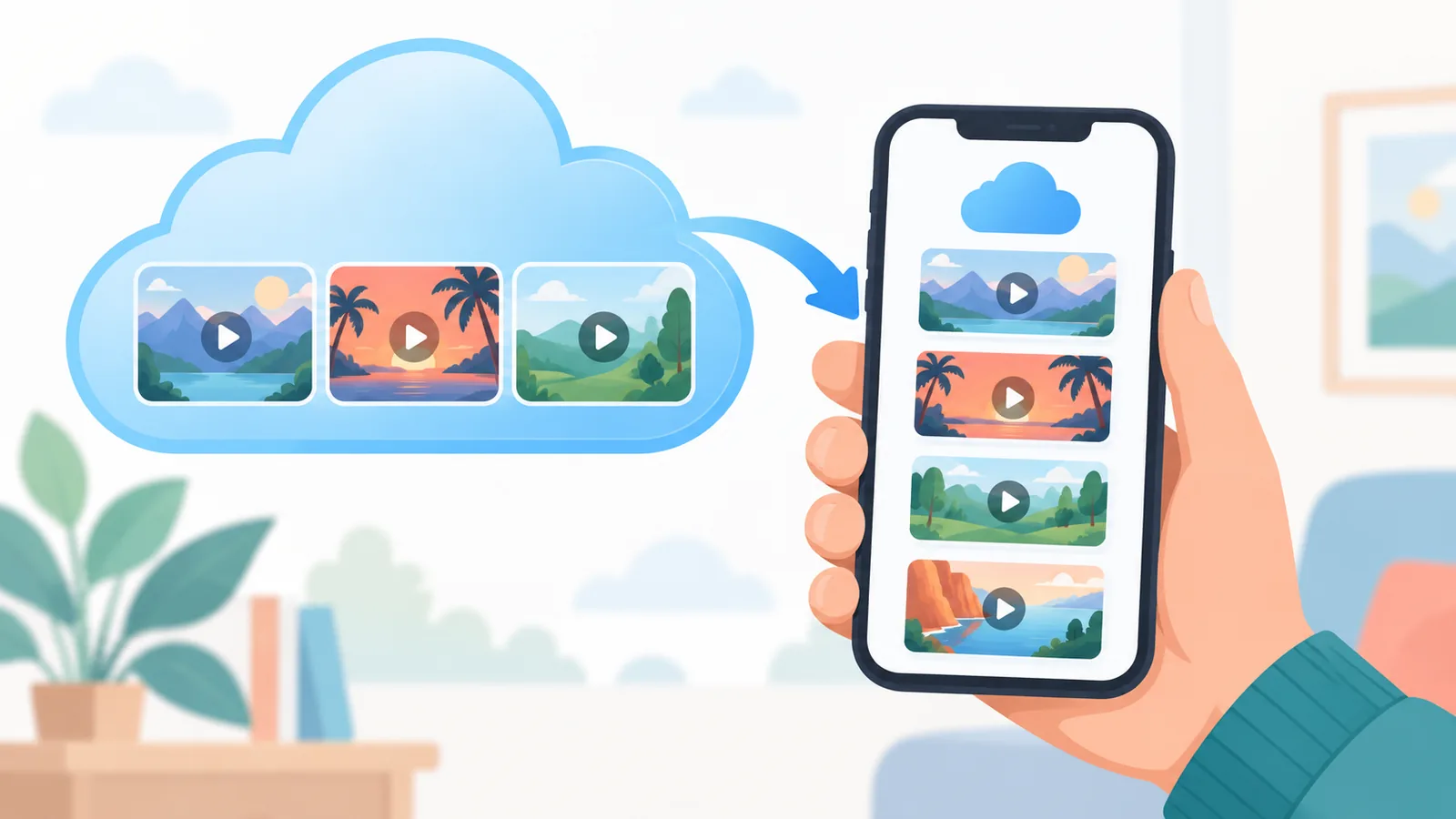 Telepono na may listahan ng video sa cloud app