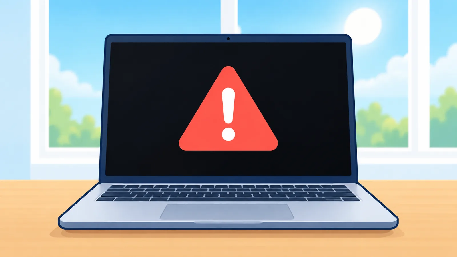 Laptop na may itim na screen at mensahe ng error sa pag-start ng Windows