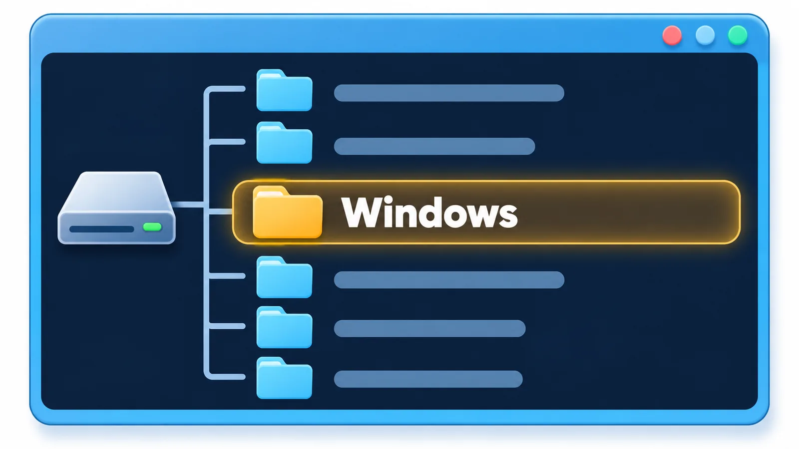 Command Prompt na nagpapakita ng listahan ng mga folder