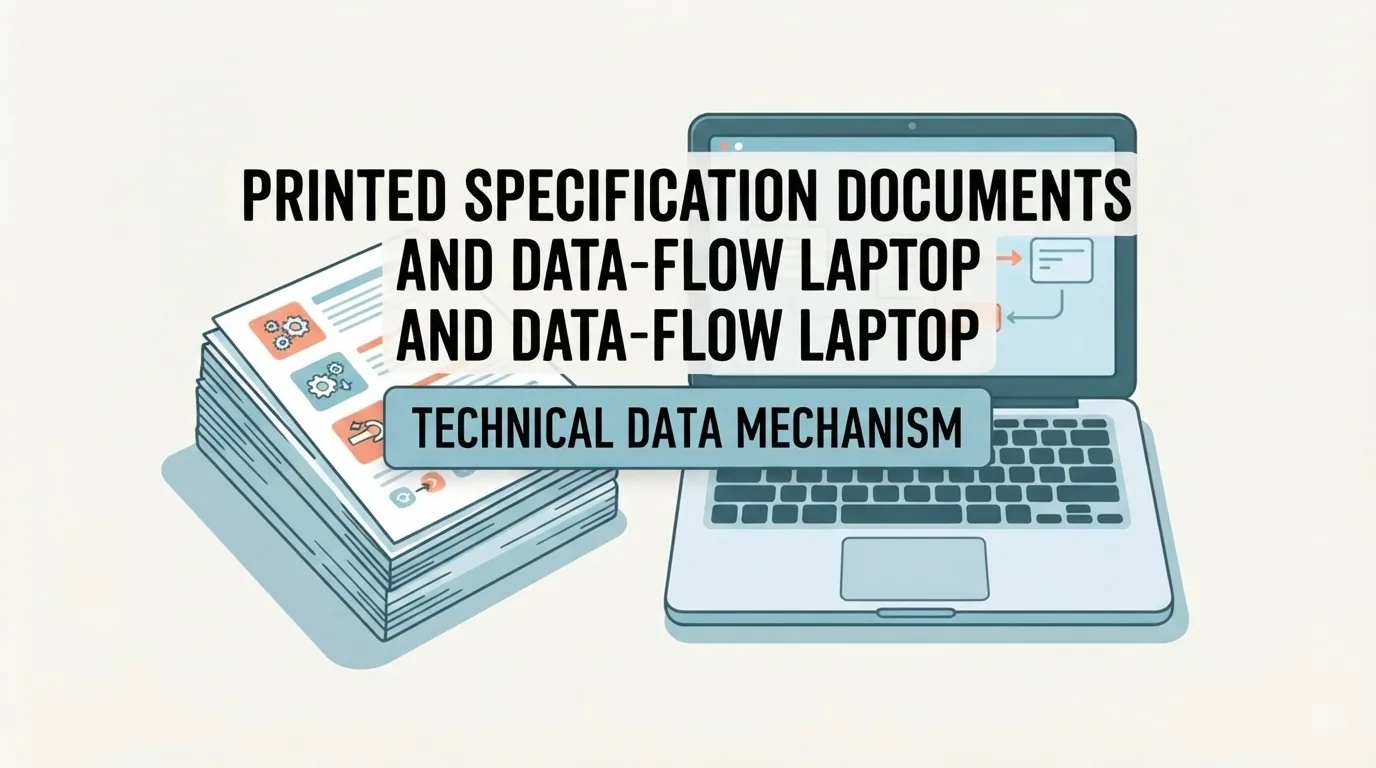Pile de documents techniques et ordinateur portable sur un bureau