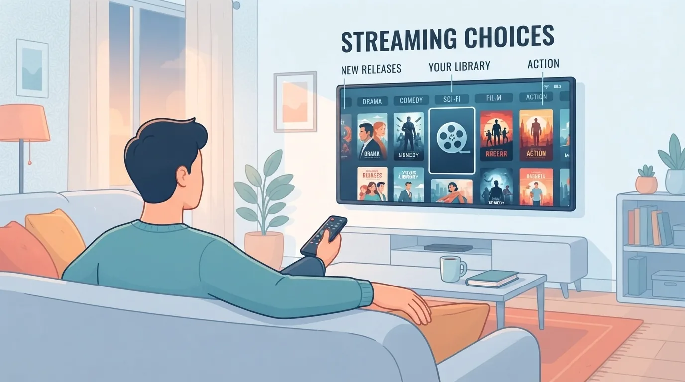 Personne choisissant un film sur une plateforme de streaming