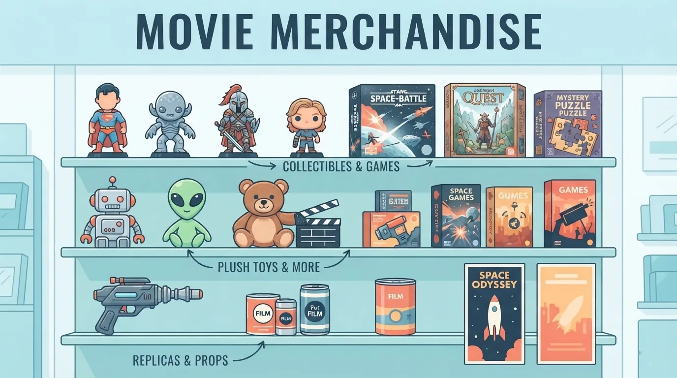 Rayon de produits dérivés inspirés du cinéma