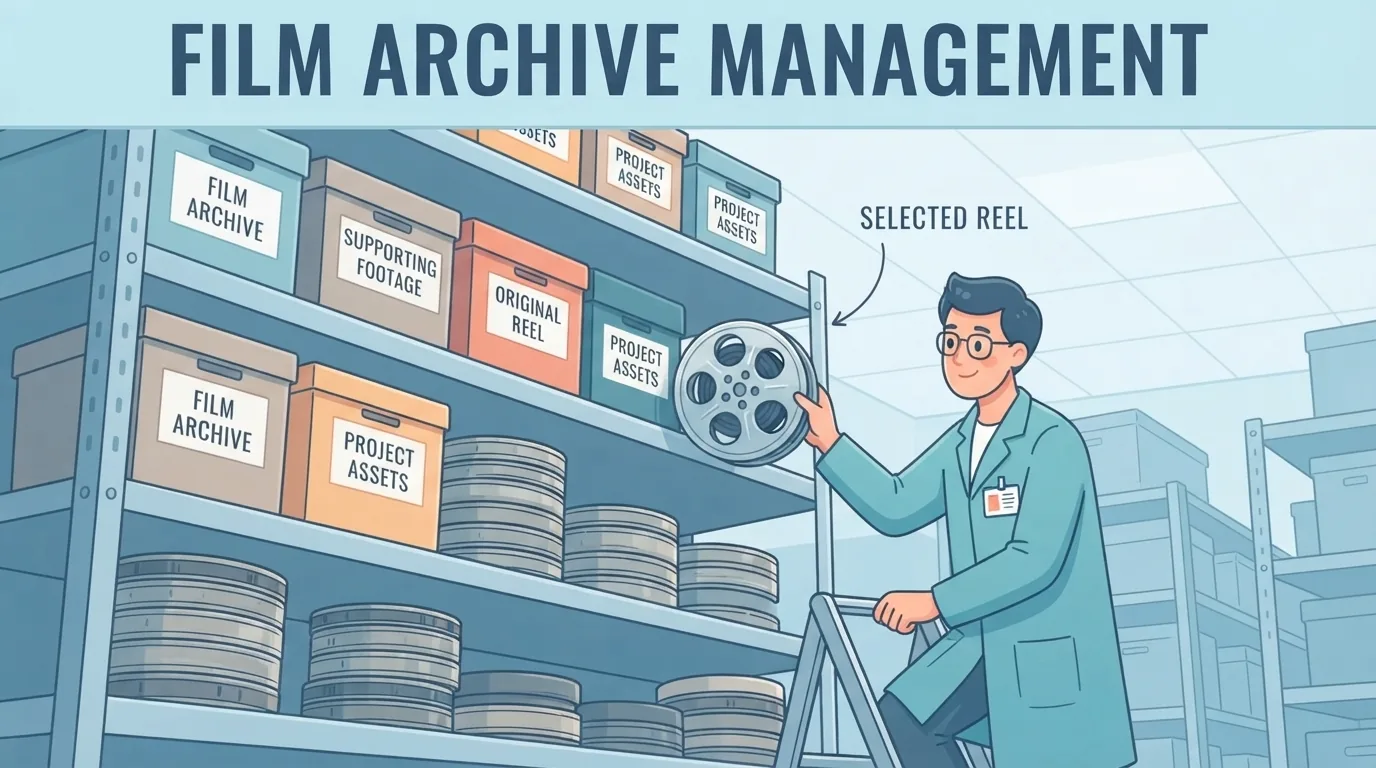 Catalogue de films conservé dans une salle d'archives