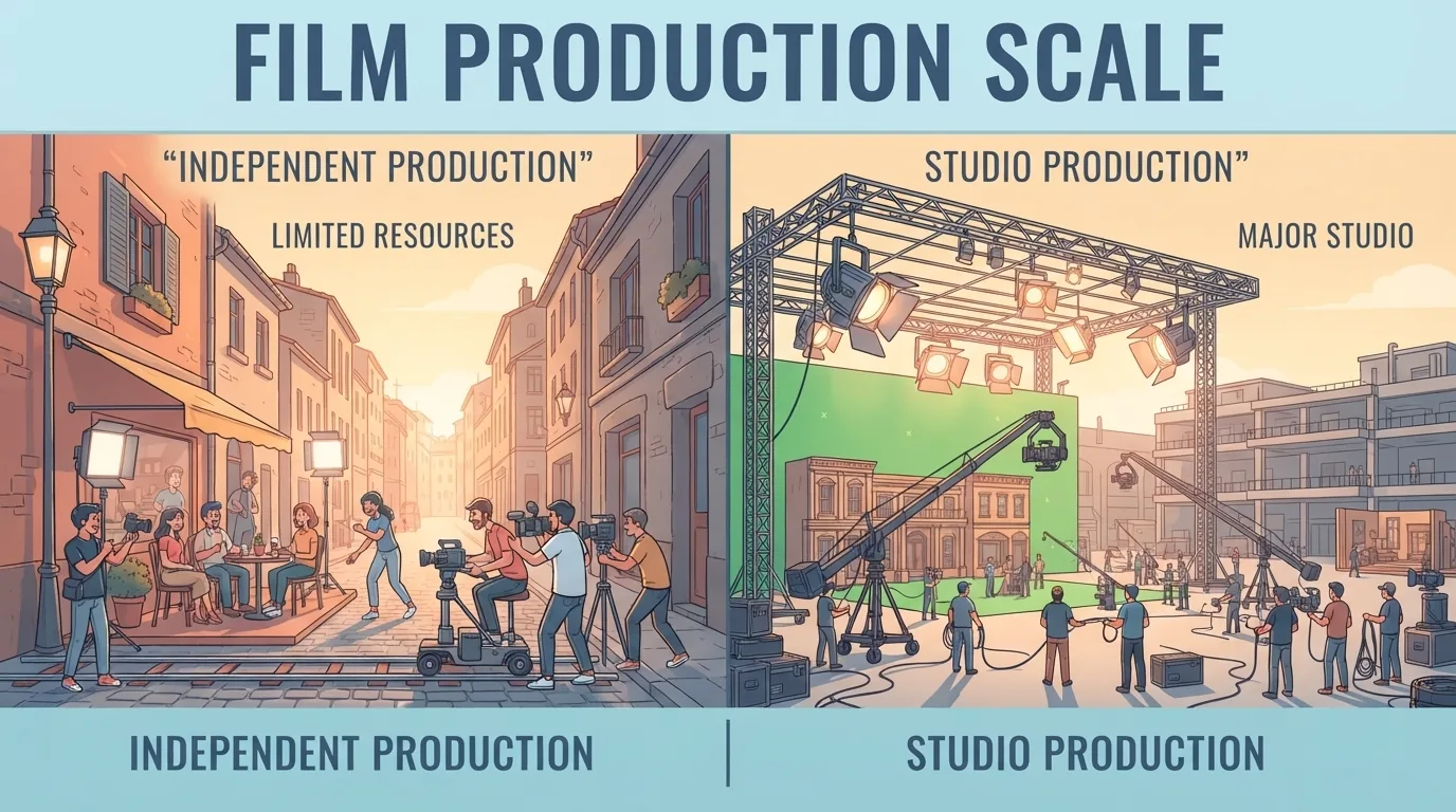 Comparaison entre tournage indépendant et grand studio
