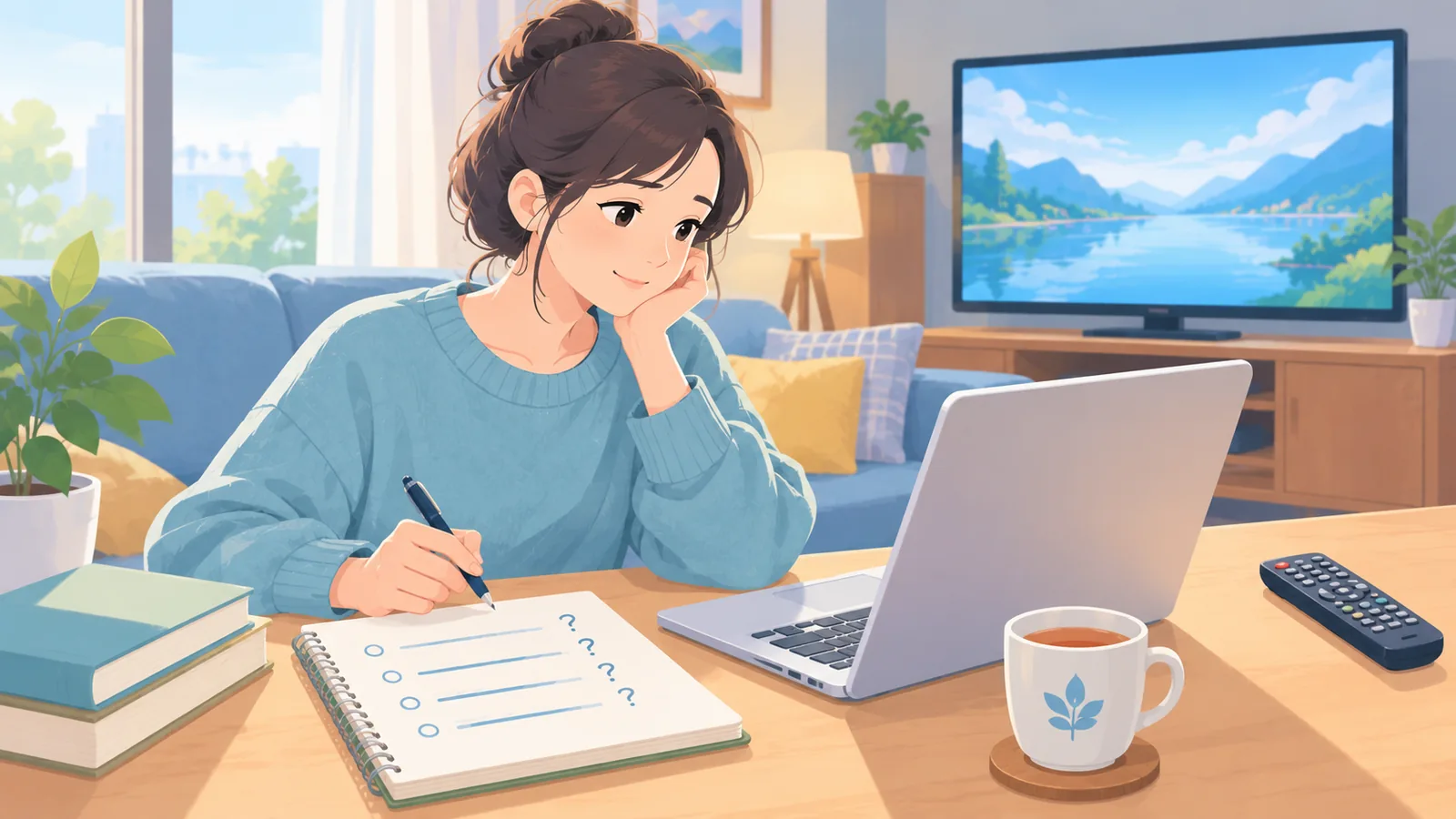 Personne à son bureau cherchant des réponses sur les abonnements de streaming