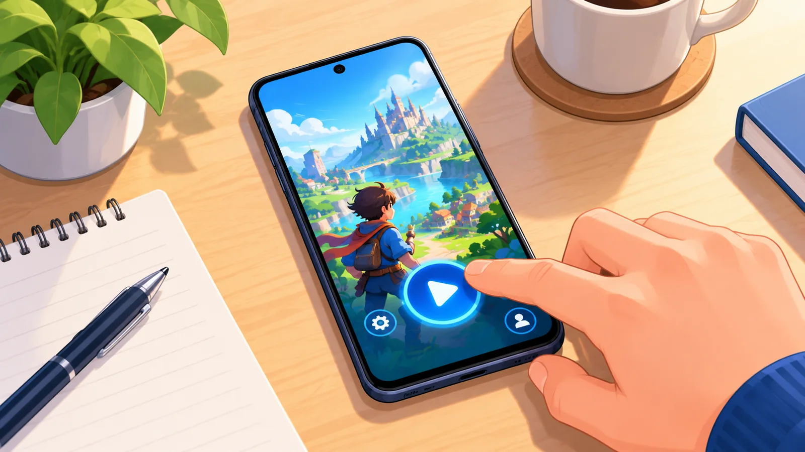 Manette Xbox associée à un iPhone fixé sur un support