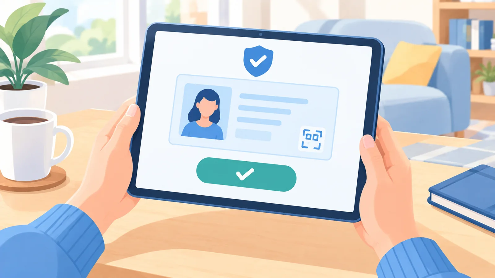 Tablette affichant une carte d’identité numérique