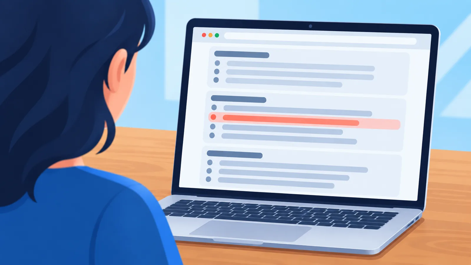 Personne consultant la liste des pages visitées dans Safari sur un MacBook
