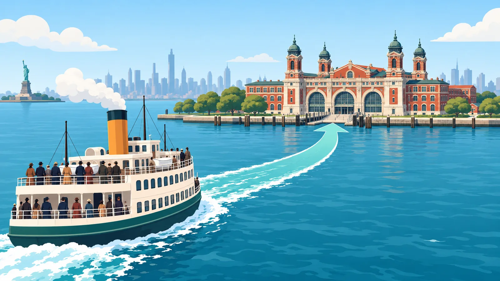 Ferry en direction d’Ellis Island