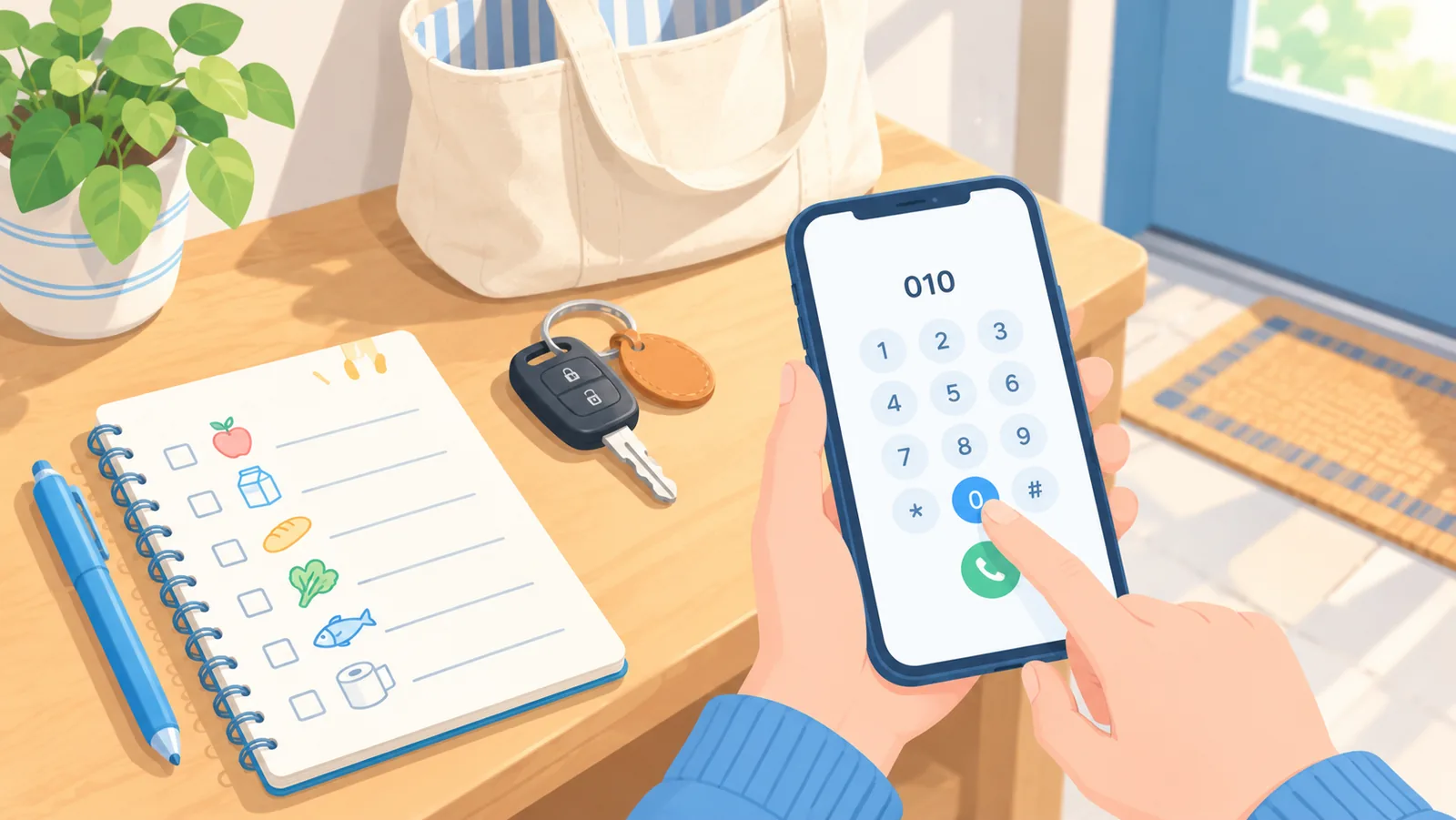 Appel téléphonique pour vérifier un stock avant de partir en magasin