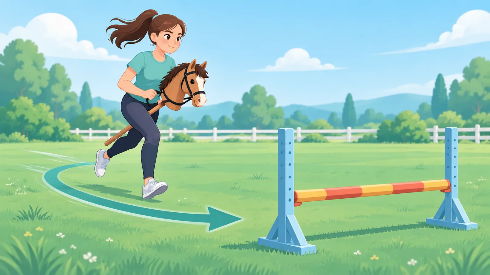 Approche d’un obstacle bas au galop