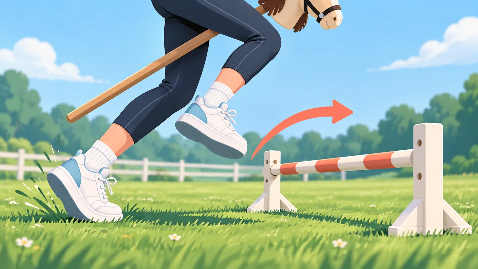 Gros plan sur l’appel des jambes avant l’obstacle