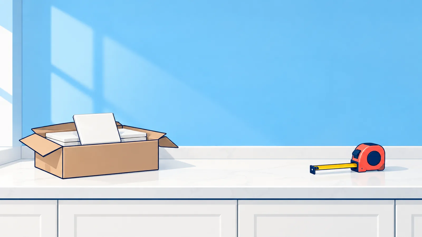 Cuisine en rénovation avec un mur nu prêt à recevoir une crédence en carrelage