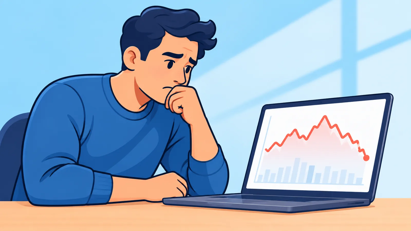 Investisseur consultant un écran de courtage affichant des graphiques de fonds cotés