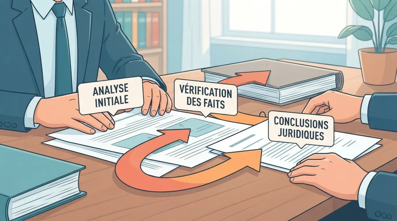 Deux avocats examinant un dossier de procédure