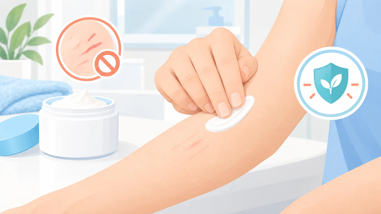 Application douce d'un soin sur une peau sensible