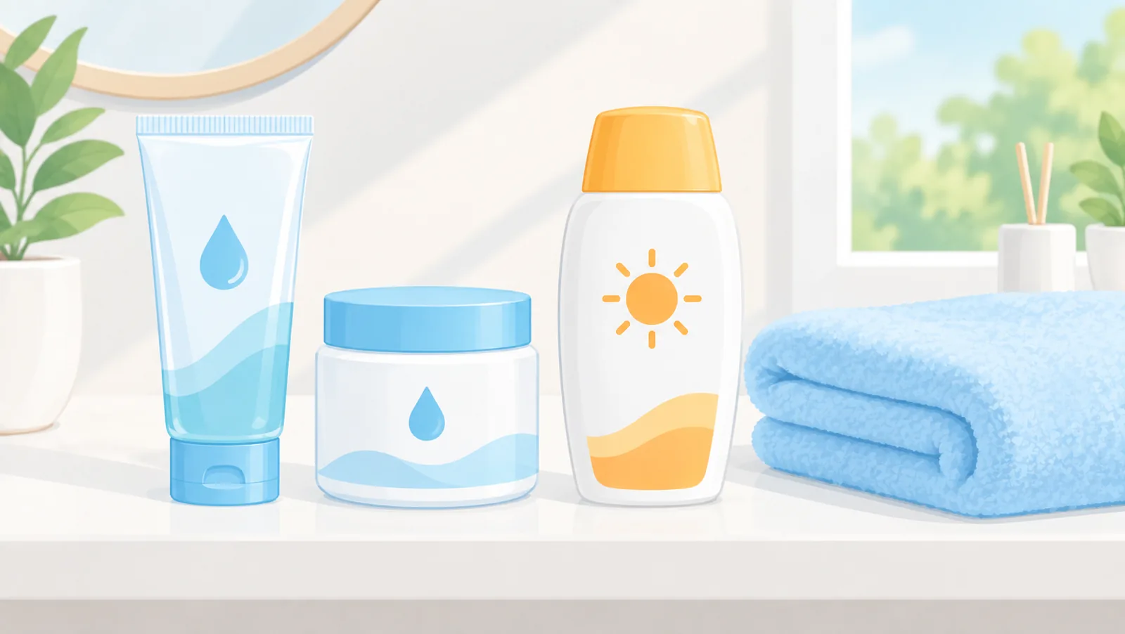 Routine de soins pour cicatrice composée d'un gel, d'une crème et d'un écran solaire