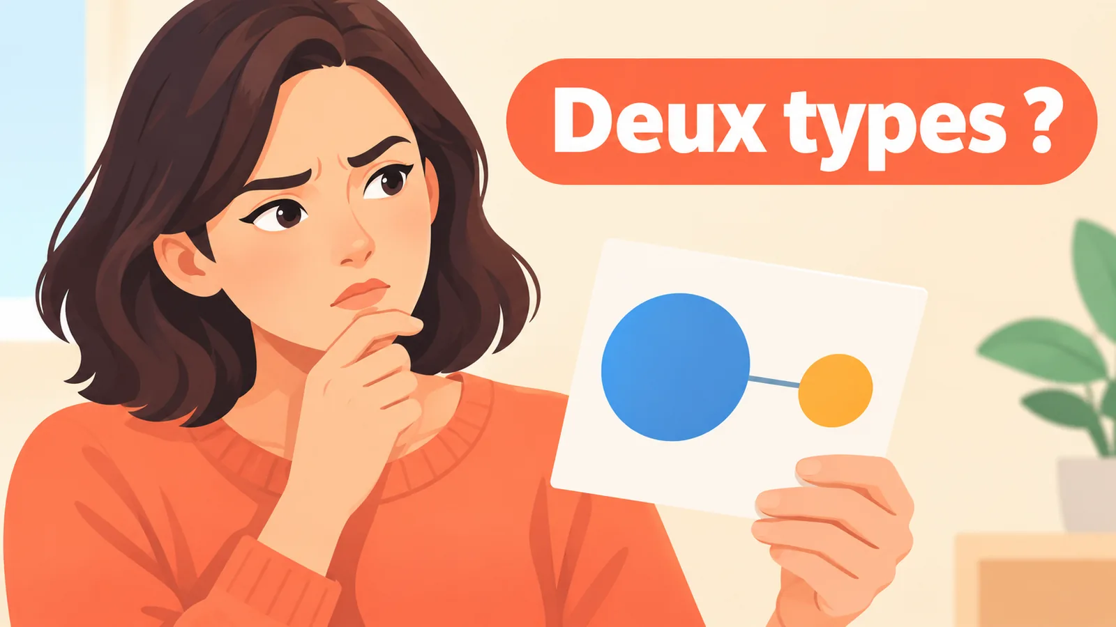 Une personne perplexe devant son résultat de personnalité, illustrant la question du type de base et de son ai