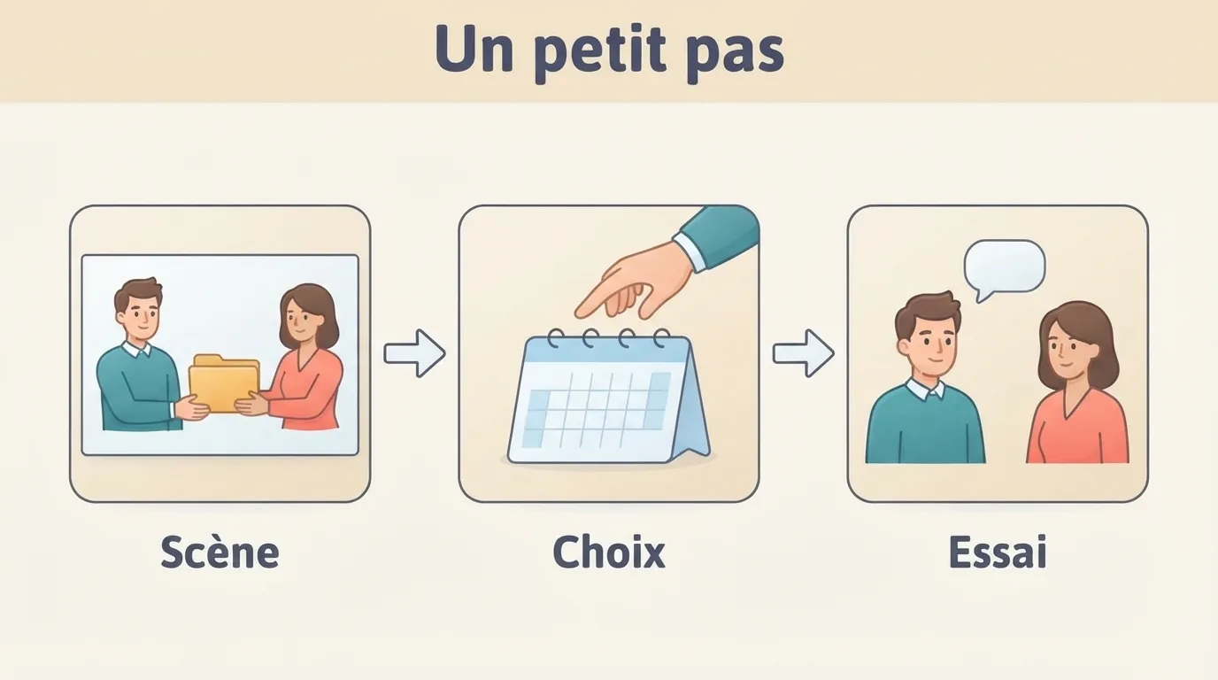 À partir d’une demande de travail récente, choisir de vérifier son planning avant de répondre la prochaine foi