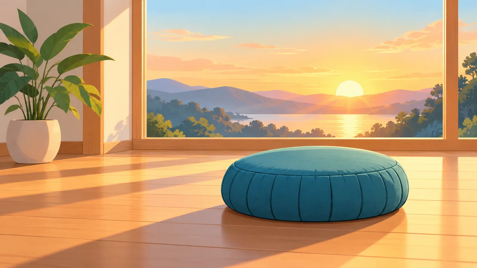 Liste de vérification posée à côté d'un coussin de méditation