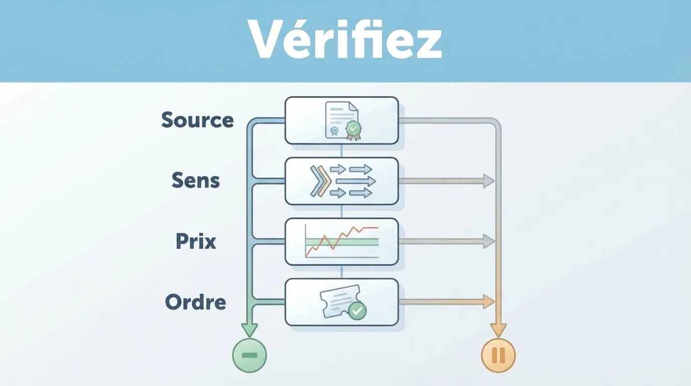 Quatre vérifications successives conduisent à envisager une entrée ou à rester en attente.