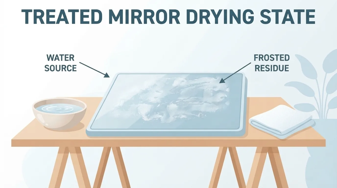 Séchage du miroir après traitement
