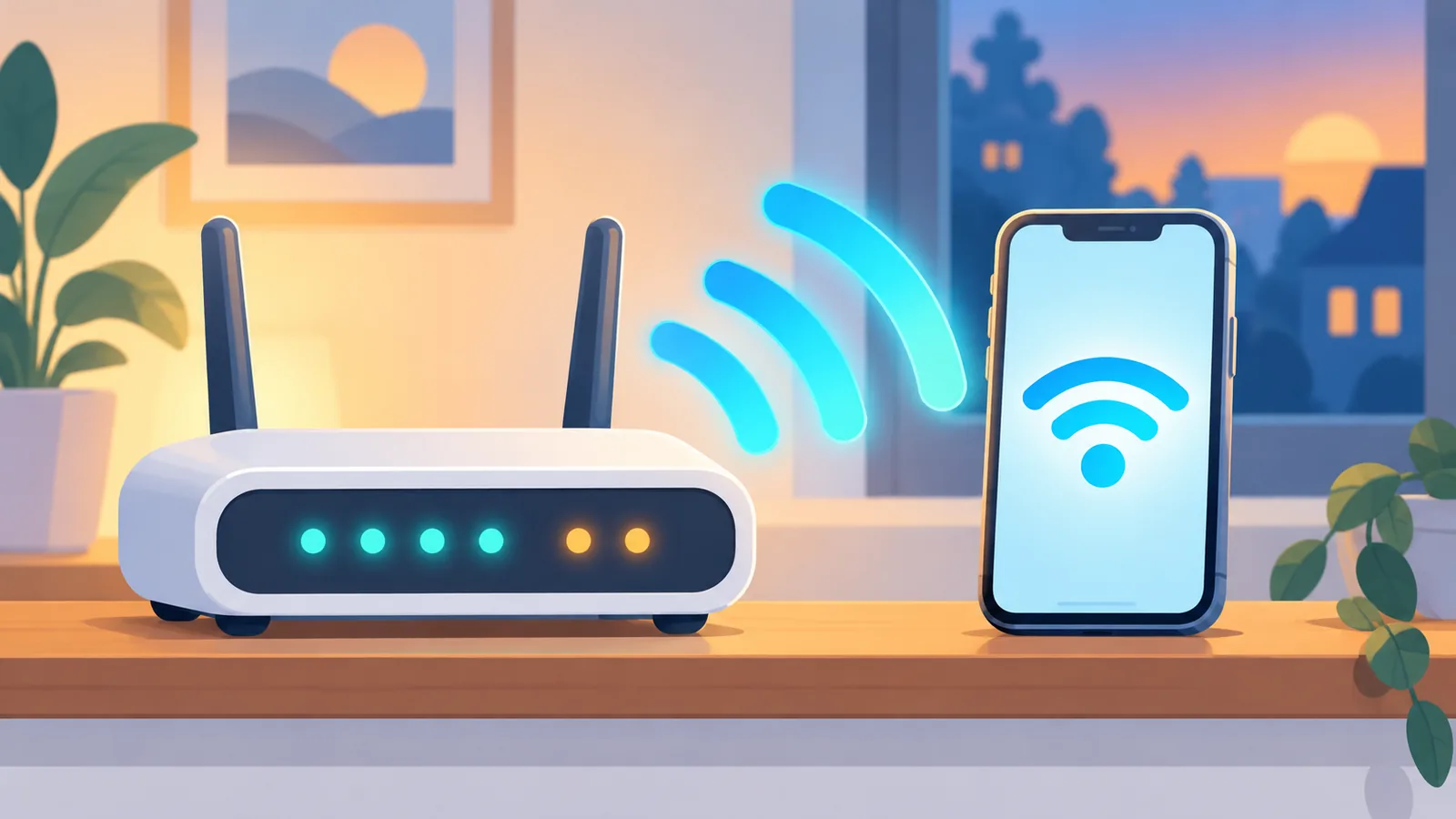 Wi-Fi राउटर और स्मार्टफ़ोन