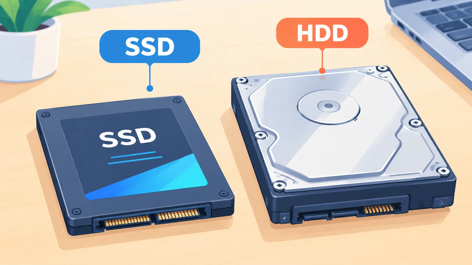 SSD और HDD ड्राइव की तुलना